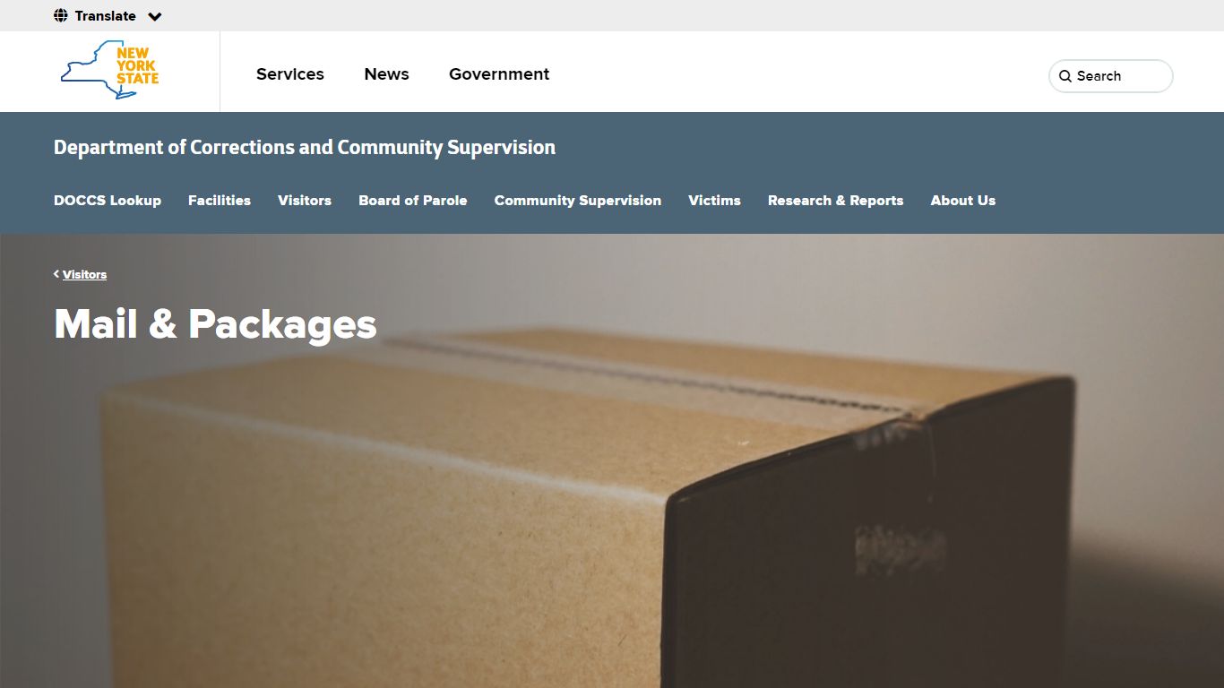 Mail & Packages - Department of Corrections and Community Supervision